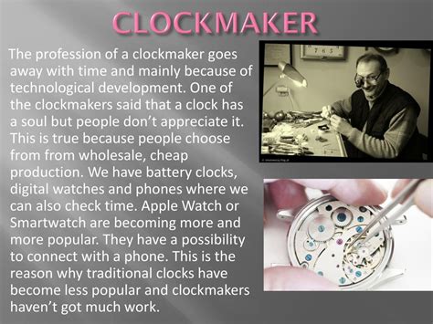 how to become a clockmaker.